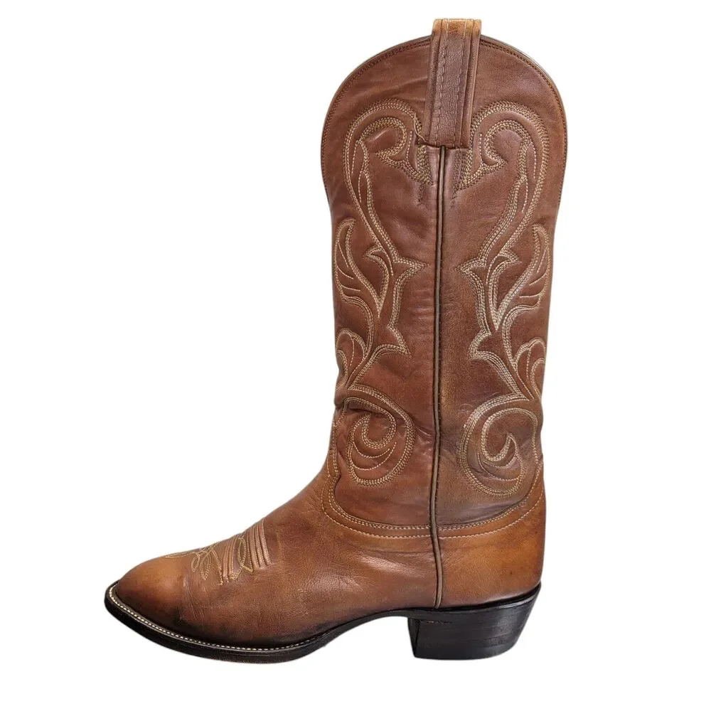 Hondo Men's Brown Goat Leather Cowboy Boots‎ Size 9.5D Western